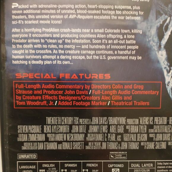 AVP Alien Vs Predator Requiem DVD - Picture 5 of 5